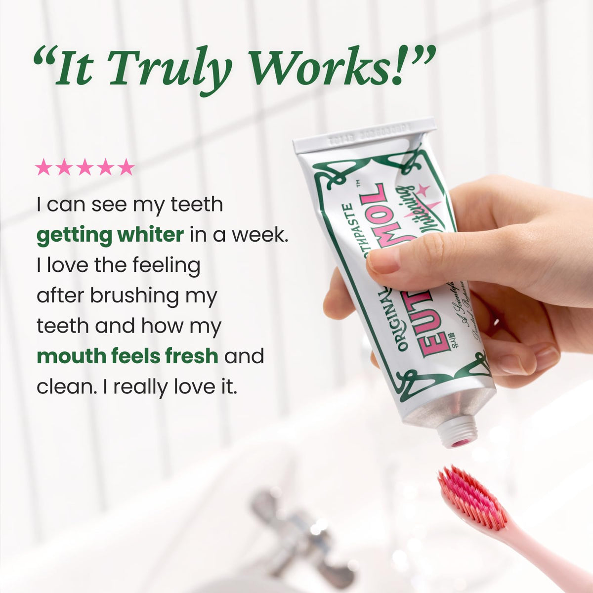 EUTHYMOL Whitening Toothpaste, Stain Removal in 2 Weeks | 3.7 fl oz