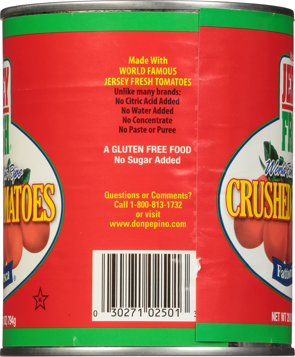 Jersey Fresh Crushed Tomatoes, Fattoria Fresca – 28 oz, Pack of 12