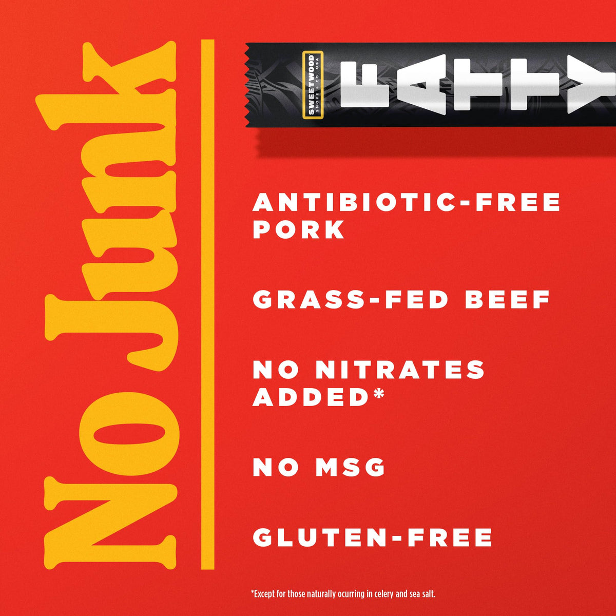 FATTY Meat Sticks Original Cheddar — 13g Protein per Stick, Grass-Fed Beef & Antibiotic-Free Pork, 2 oz, Pack of 20