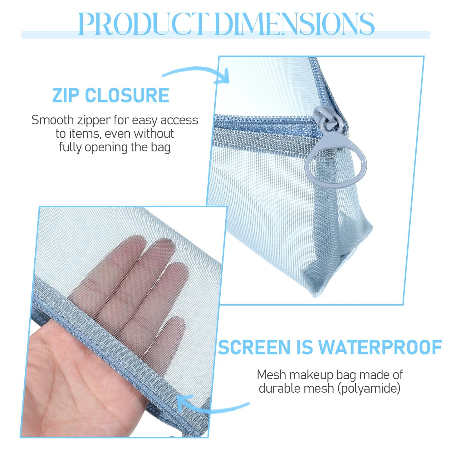 FdcZeyxior 5 PCS Small Clear Makeup Bags, Makeup Brush Bag Portable Travel Cosmetic Bags Multifunctional Small Clear Make up Pouch for Home Office Supplies Cosmetics Make up Travel Accessories