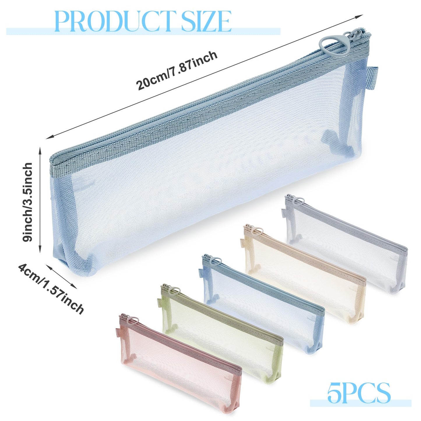 FdcZeyxior 5 PCS Small Clear Makeup Bags, Makeup Brush Bag Portable Travel Cosmetic Bags Multifunctional Small Clear Make up Pouch for Home Office Supplies Cosmetics Make up Travel Accessories
