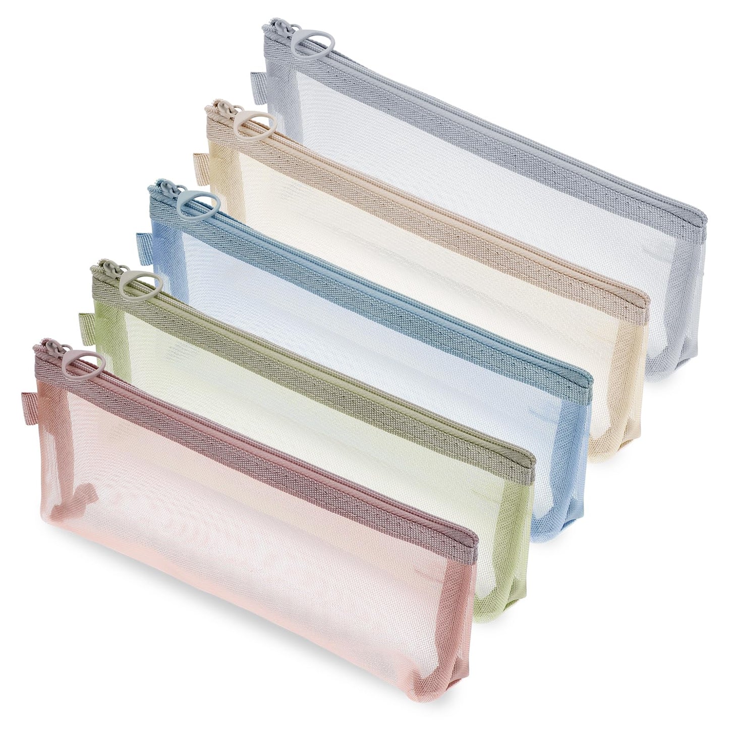 FdcZeyxior 5 PCS Small Clear Makeup Bags, Makeup Brush Bag Portable Travel Cosmetic Bags Multifunctional Small Clear Make up Pouch for Home Office Supplies Cosmetics Make up Travel Accessories