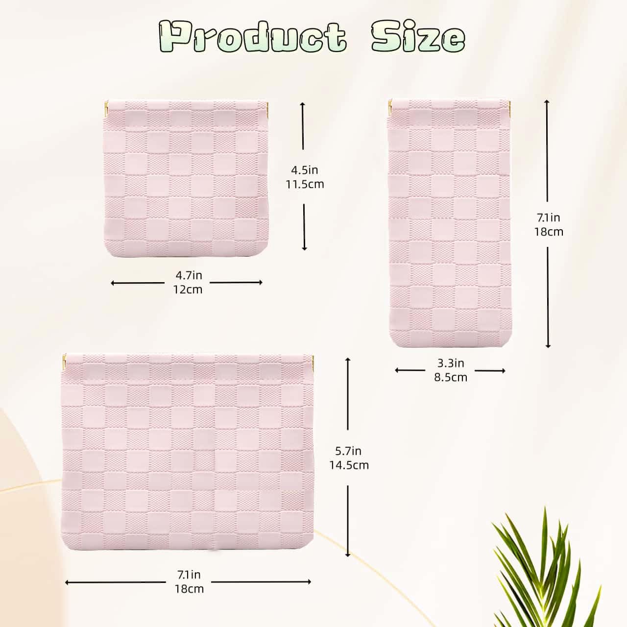 FeciFeco Small Makeup Bag for Purse, Pencil Case, Mini Cosmetic Bags for Women, Coin Purse Organizer, Lipstick Cosmetic Accessories Organizer, Small Travel Kit Storage Pouch (Multi-size-Pink)
