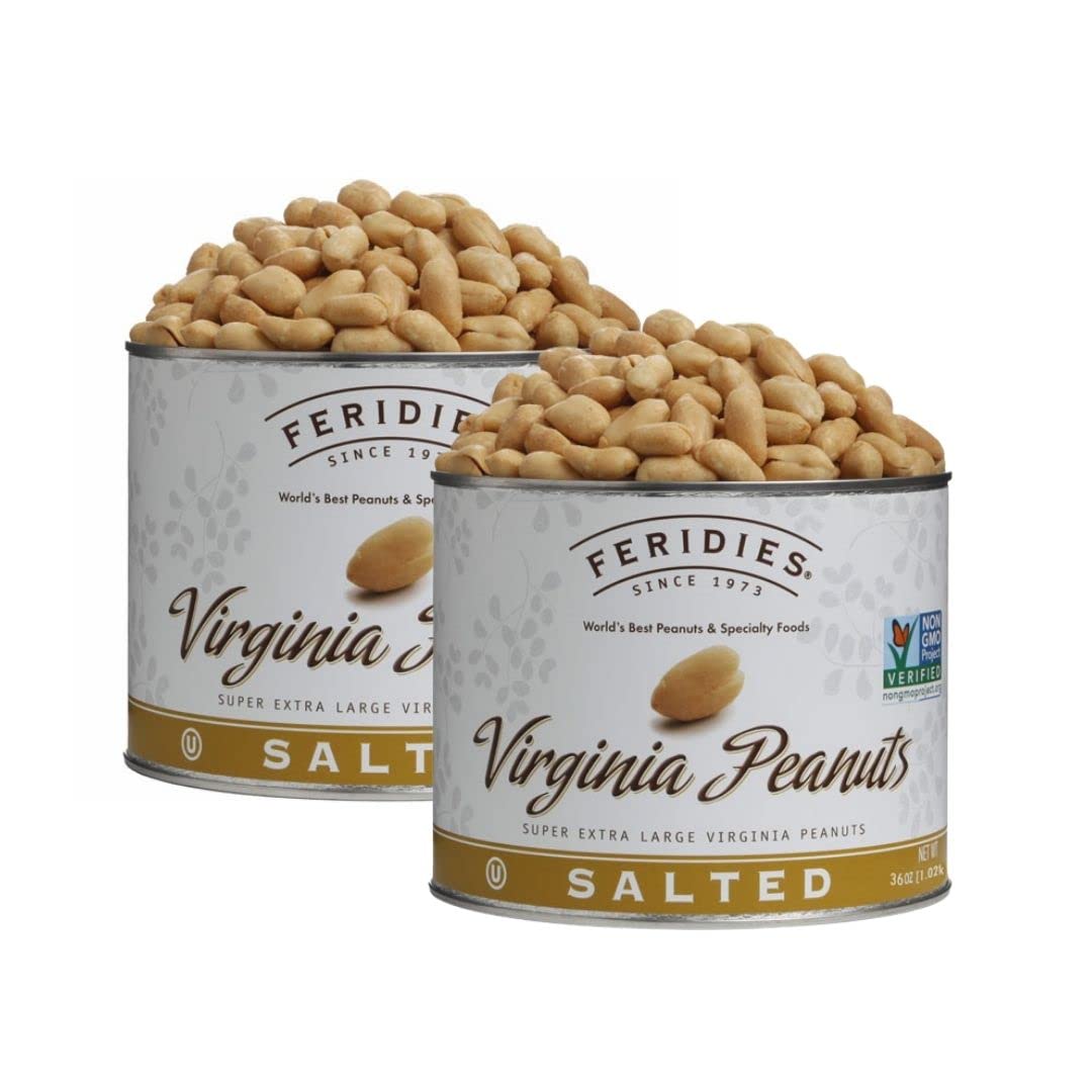 FERIDIES Top Grade Salted Extra Large Virginia Peanuts – 2.5 lb Pack of 2