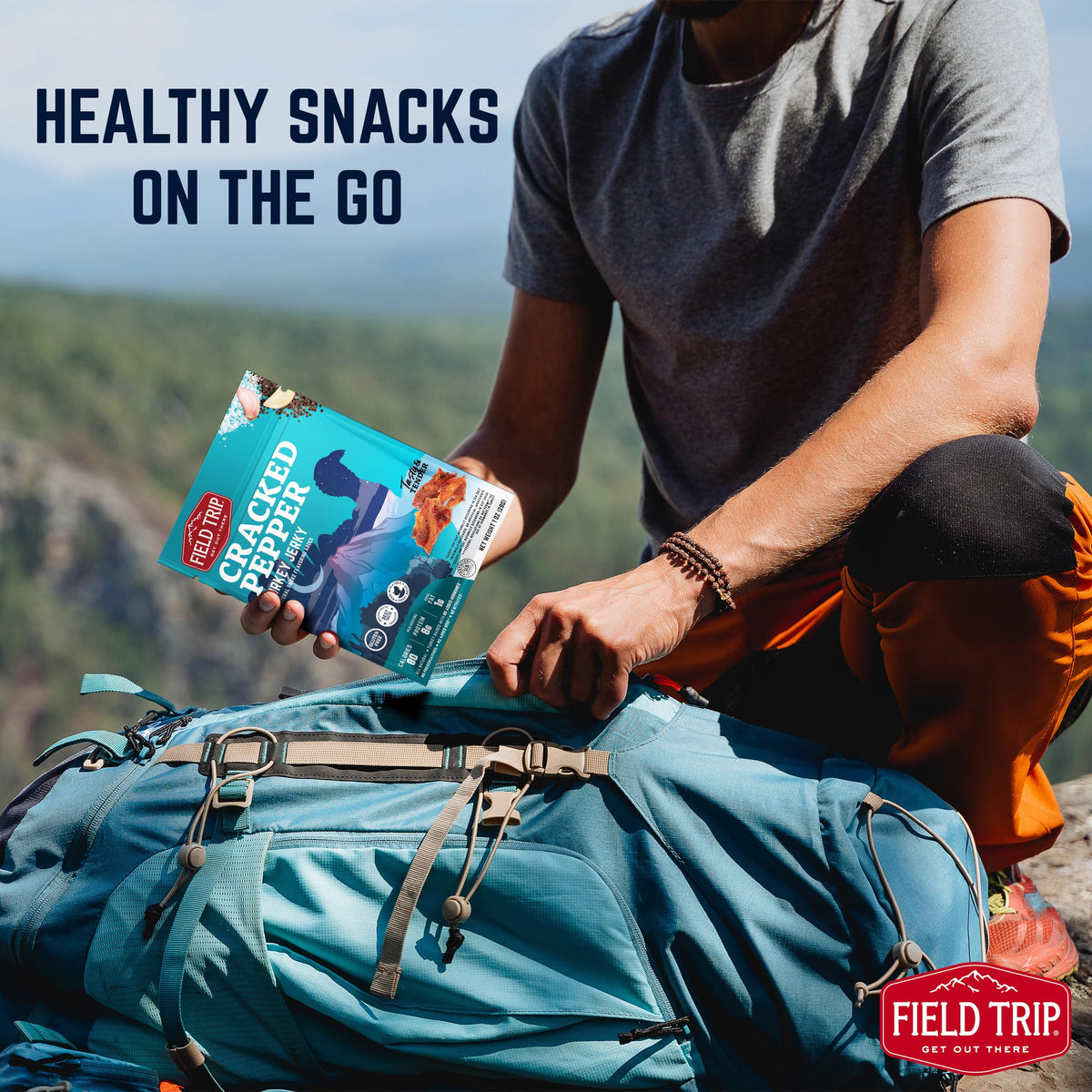 Field Trip Turkey Jerky – Gluten Free, Low Carb, High Protein Snack – 12 Pack (1 oz Bags)