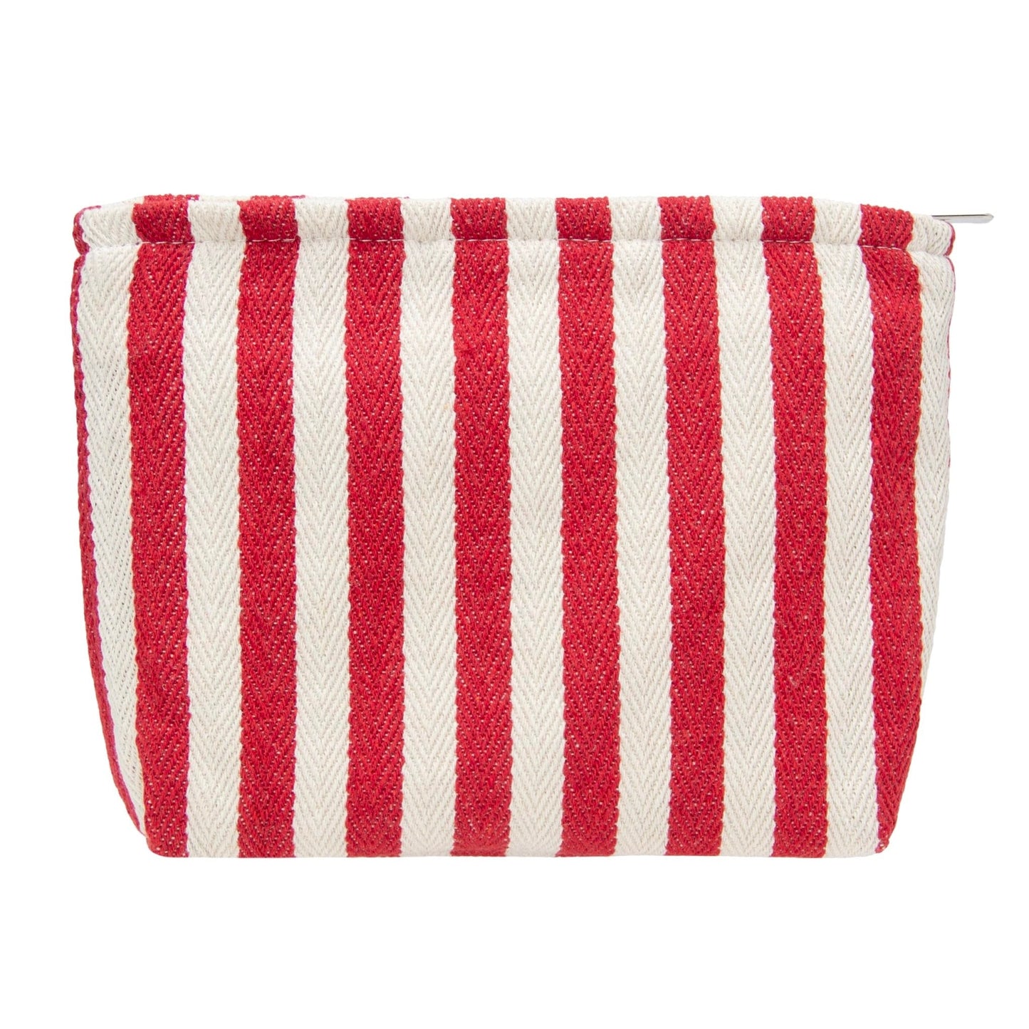 Flat Makeup Bag for Women,Zipper Cosmetic Pouch for Purse,Stripe Red
