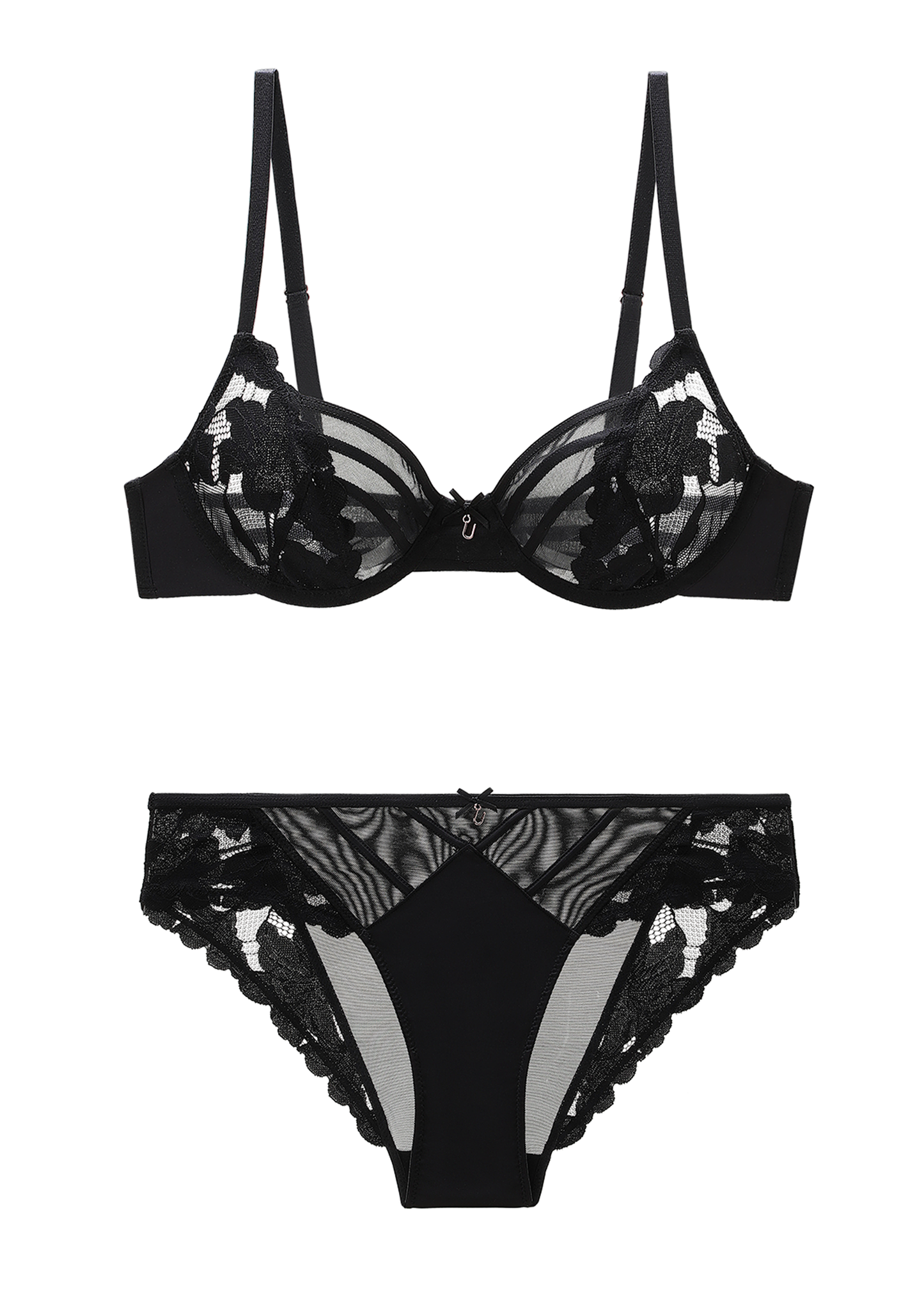 FLORA Black Lace Lingerie Set