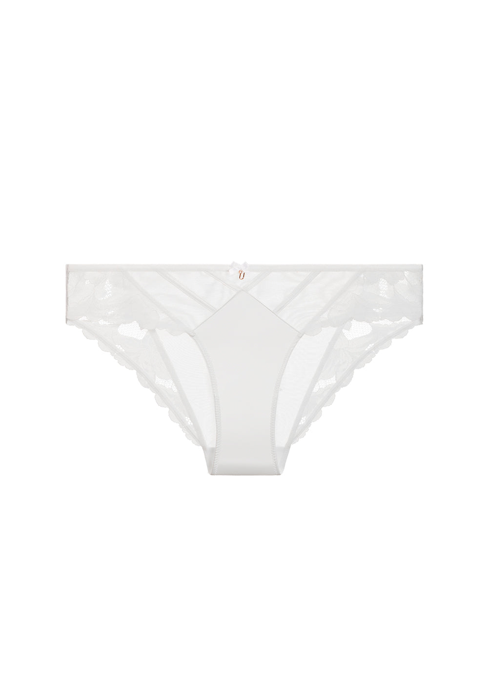 FLORA Floral White Lace Brief Panties