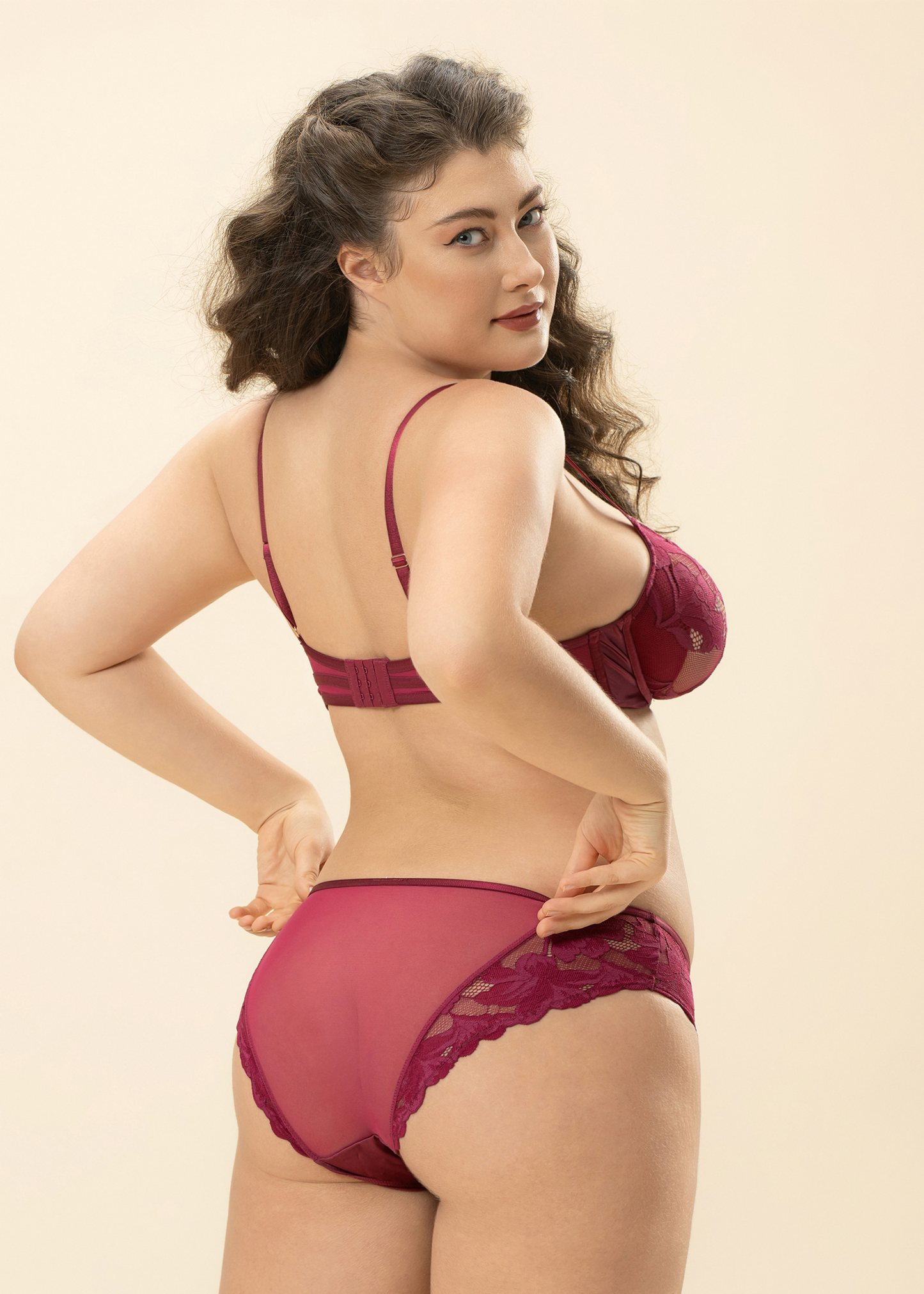 FLORA Plus Red Lace Brief Panties
