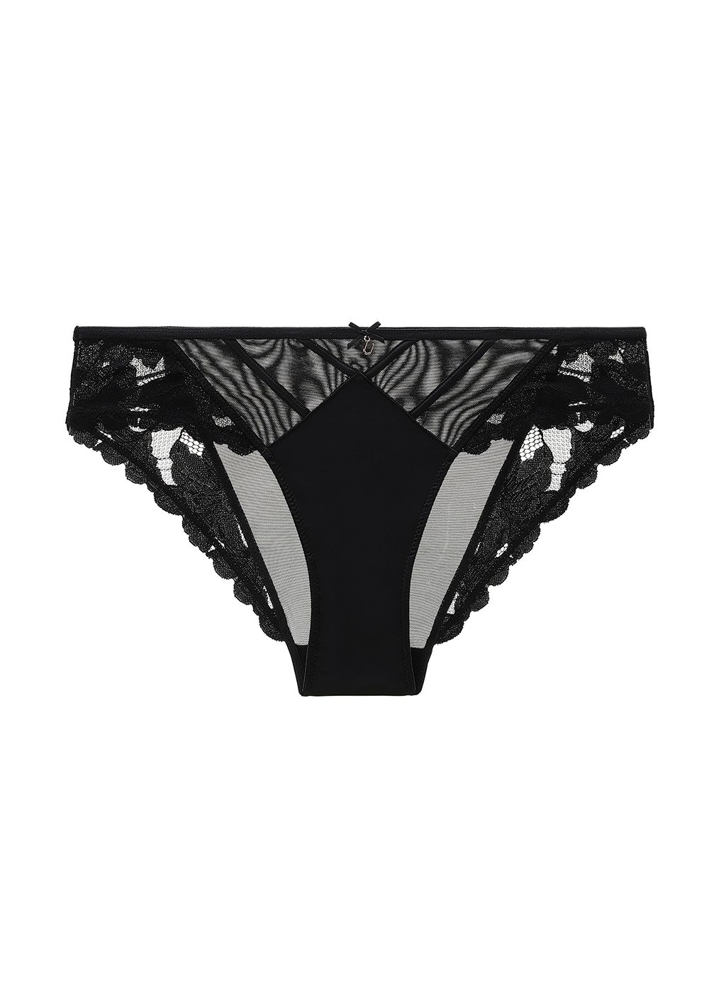 FLORA Plus Black Lace Brief Panties