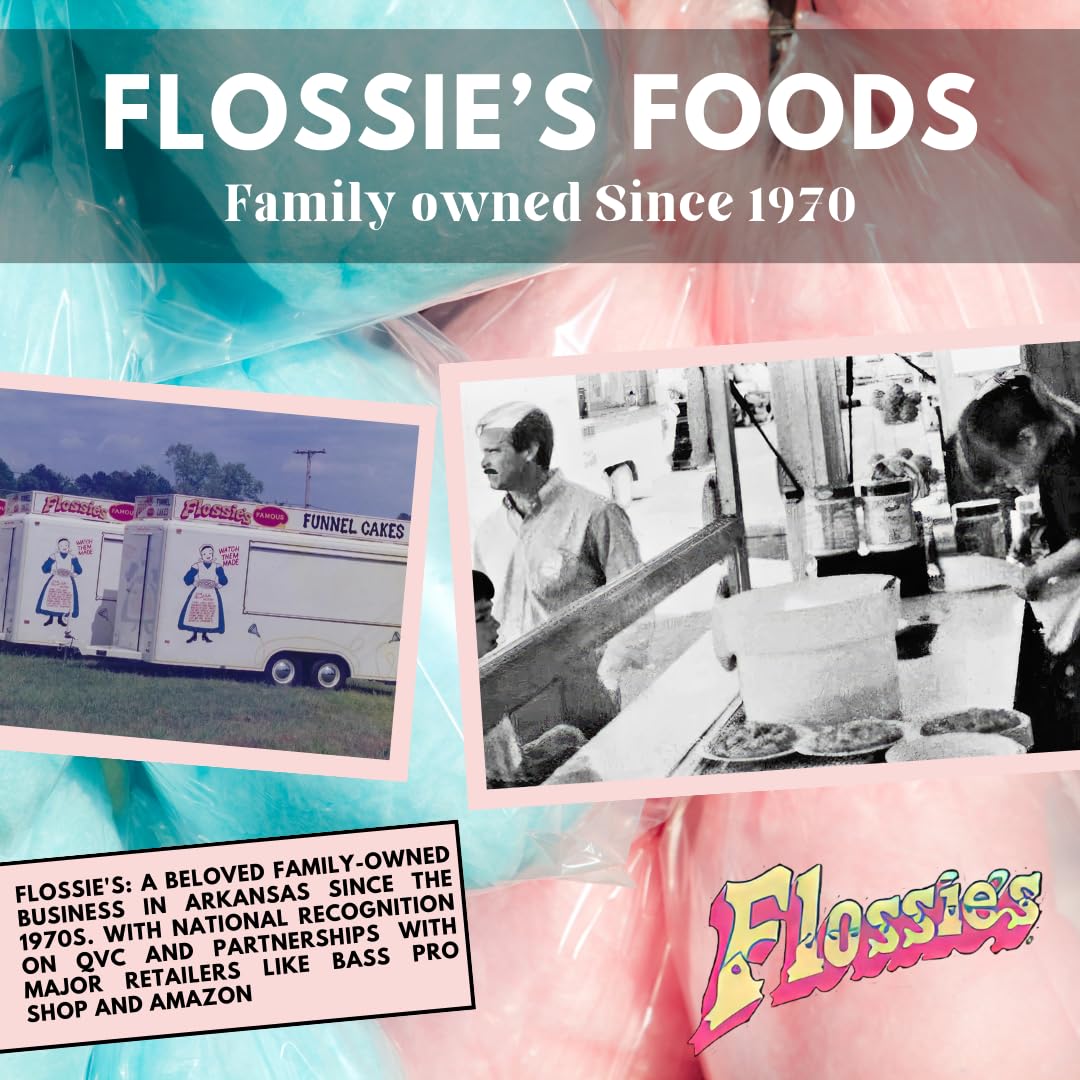 Flossie’s Famous Cotton Candy – Berry Blueberry & Strawberry, Light & Fluffy, 20-Pack