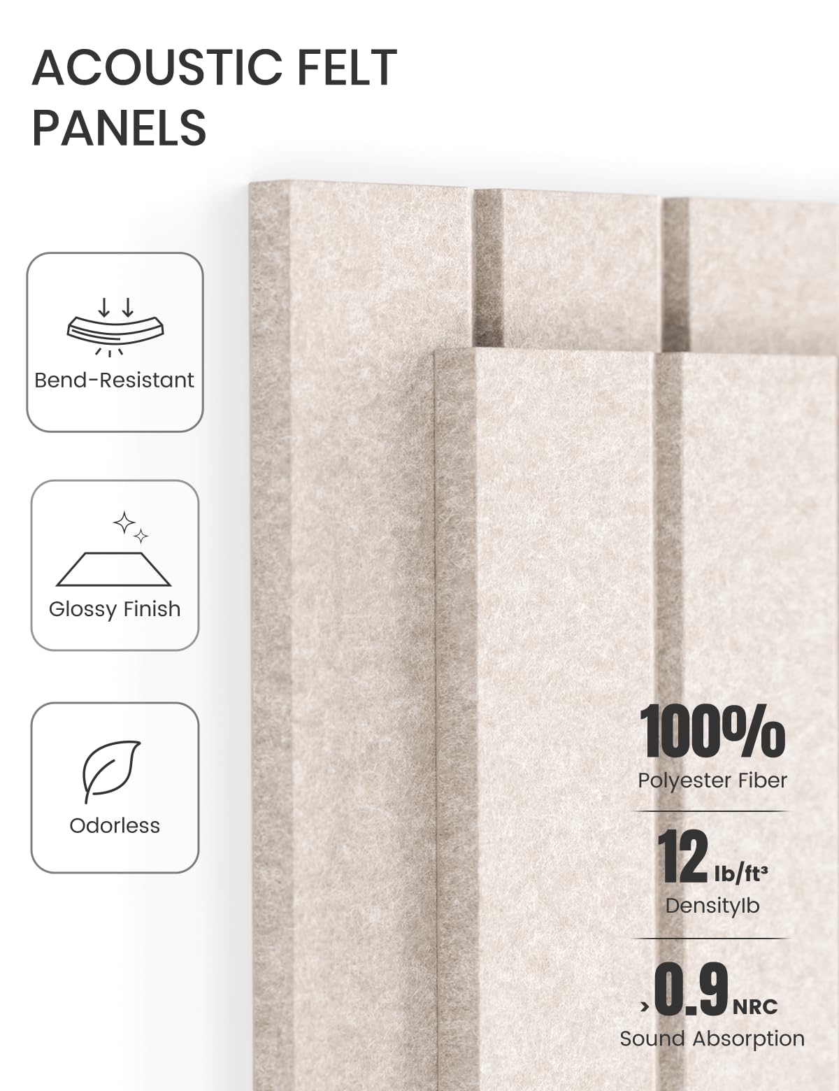 Fluxynara 48" x 36" Large Felt Bulletin Board, Oatmeal