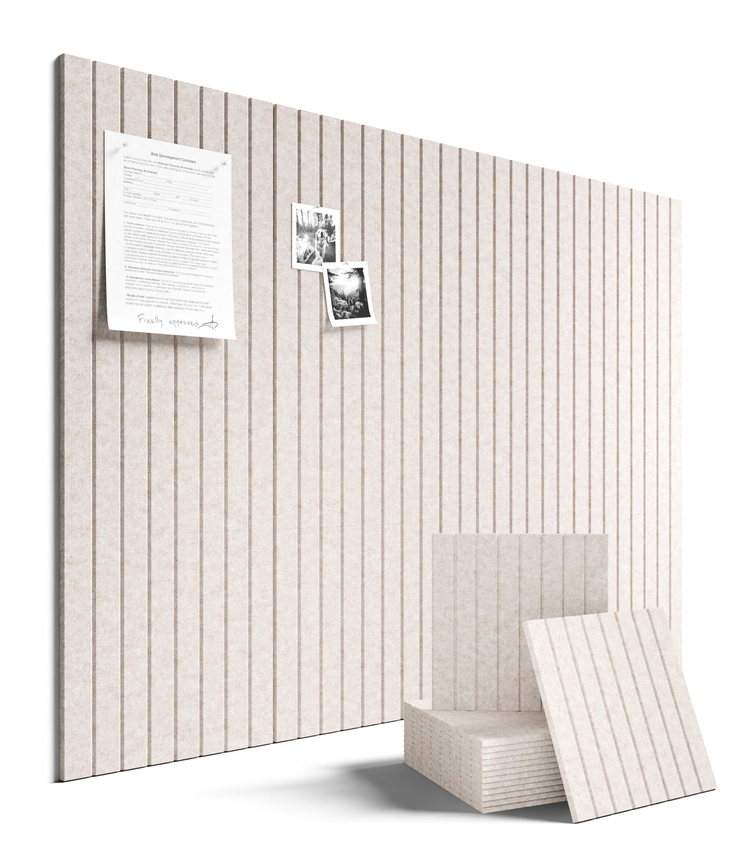 Fluxynara 48" x 36" Large Felt Bulletin Board, Oatmeal