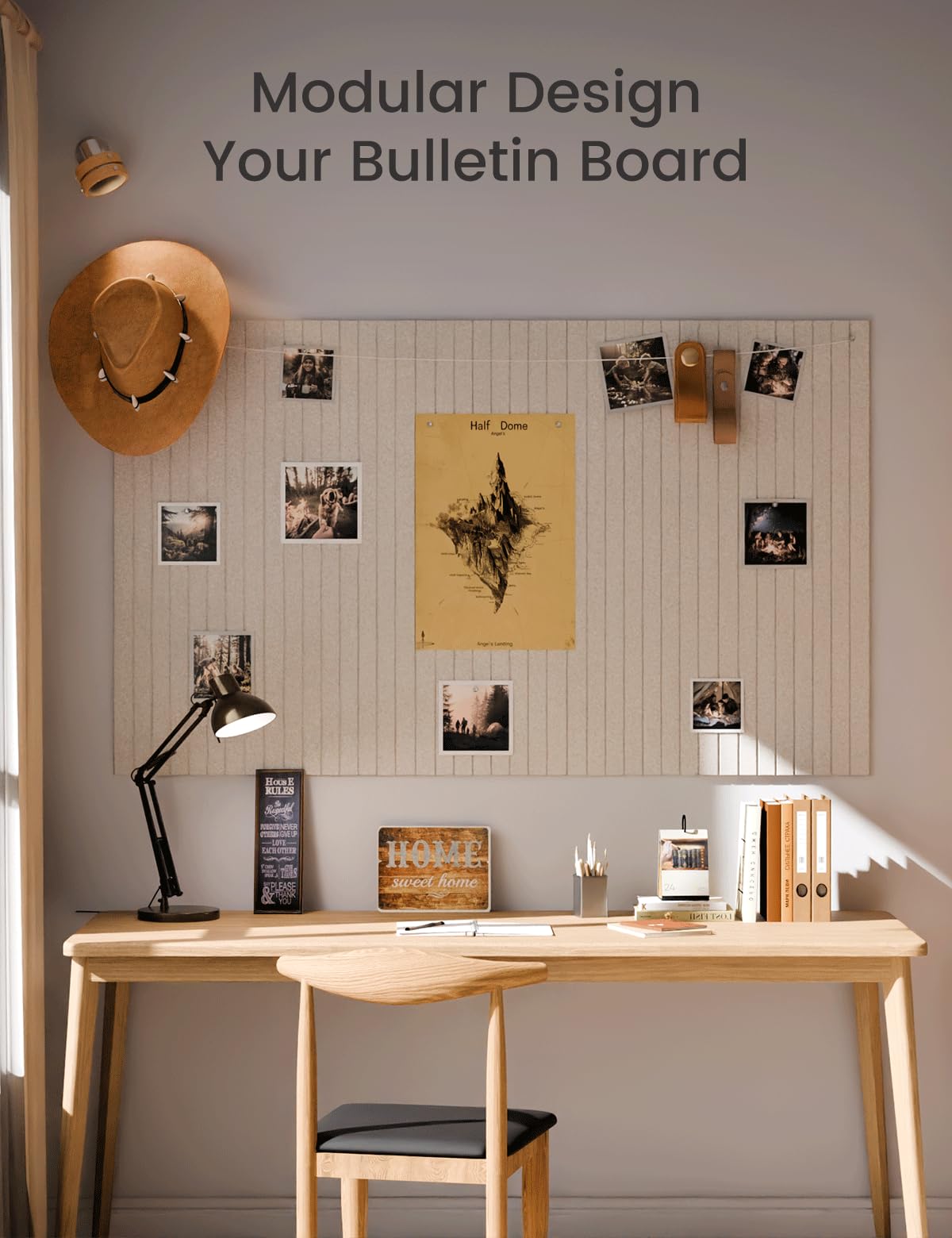 Fluxynara 48" x 36" Large Felt Bulletin Board, Oatmeal