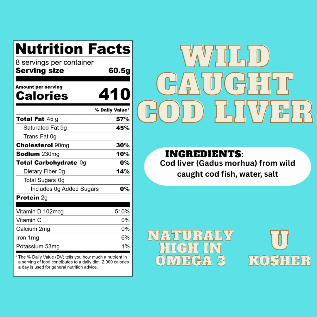 Foie Gras of the Sea Icelandic Cod Liver – Wild-C caught, Canned in Own Oil, 4.3 oz (Pack of 12) – Kosher
