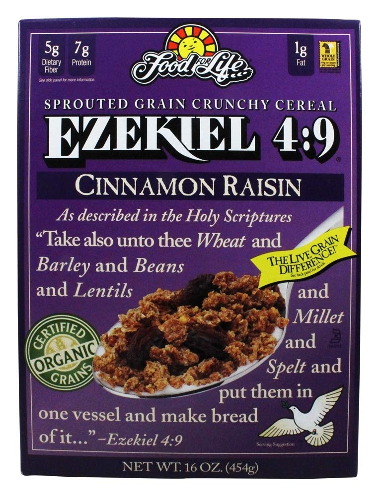 Food for Life Ezekiel Cinnamon Raisin Sprouted Cereal – Organic, No Added Sugar, 16 oz (Case of 6)