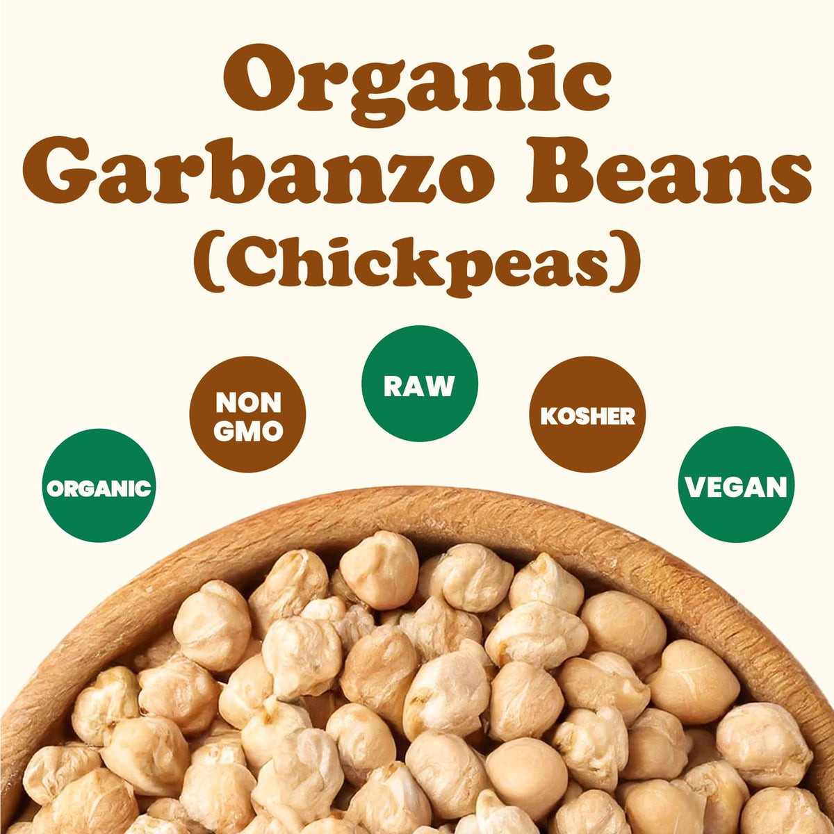 Food to Live Organic Garbanzo Beans 15 lb Bulk – Dried Chickpeas Non-GMO Kosher Raw Sproutable