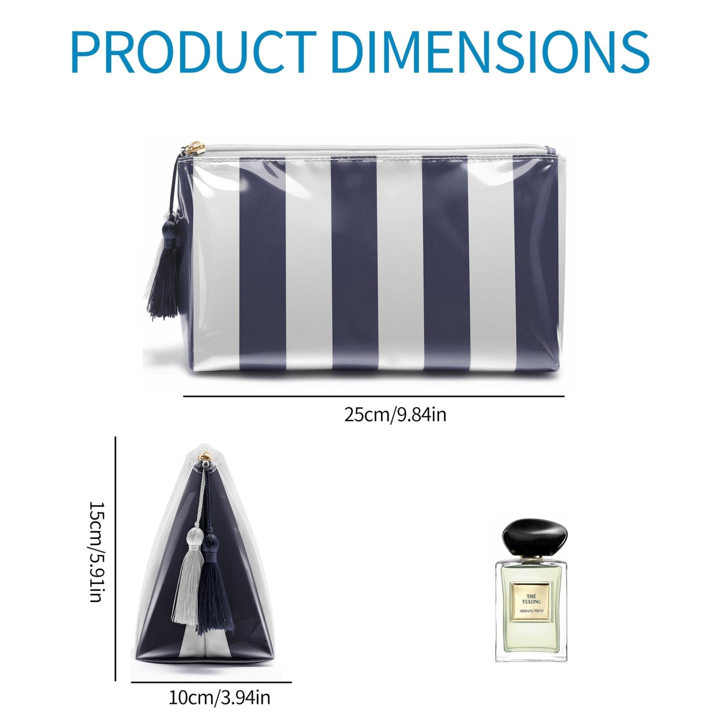 Fozira Makeup Bag for Purse, PVC Toiletry Cosmetic Bags for Women Girls, Waterproof Travel Makeup Bag Organizer Zipper Pouch Beach Summer Vacation Essentials Gifts for Women