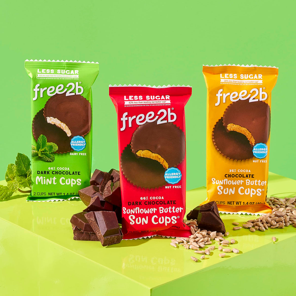 Free2b Foods Dark Chocolate Sun Cups – Gluten-Free, Dairy-Free, Nut-Free, Soy-Free (12-Pack)
