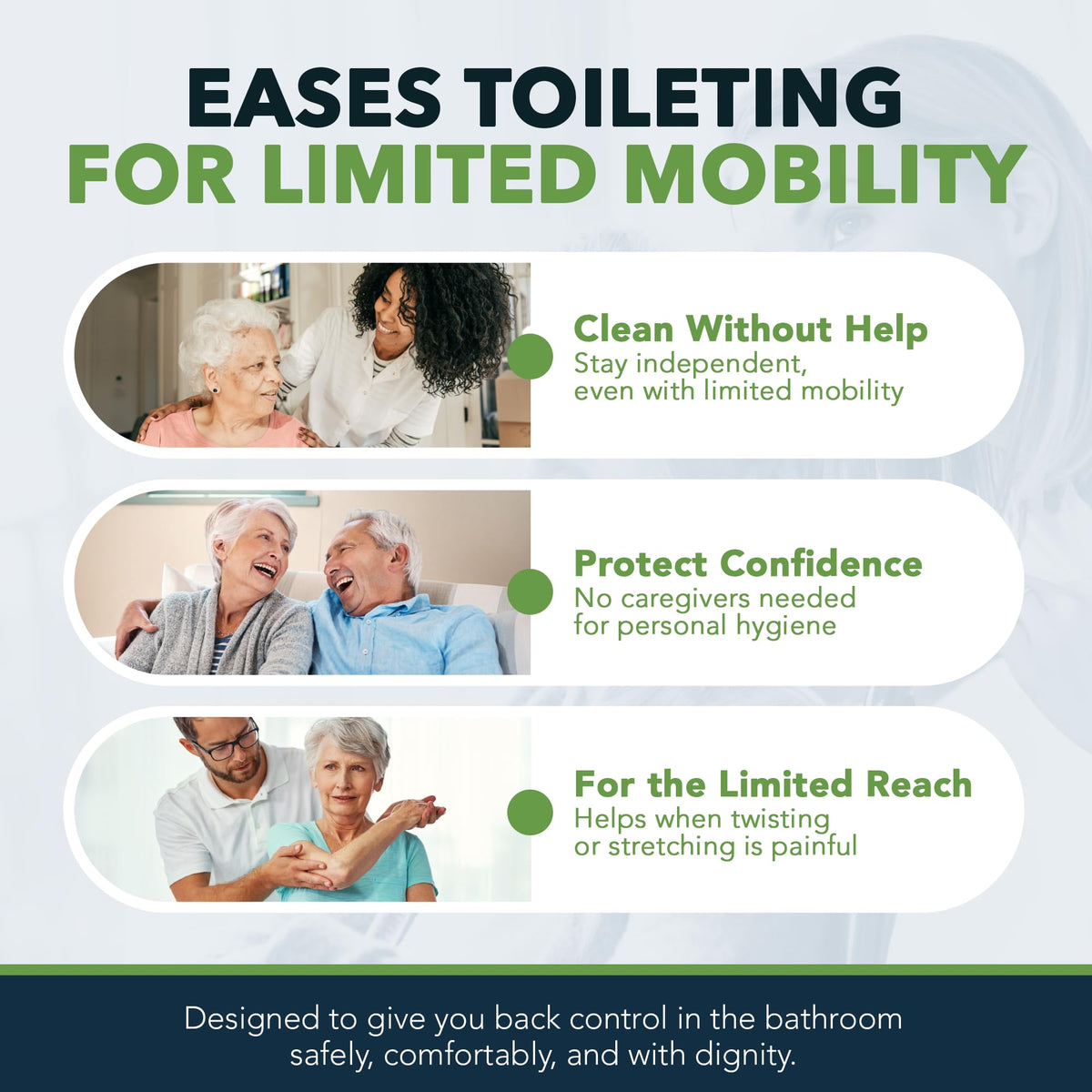 FreedomWand Compact Kit 14.5 Inches, Toilet Aid, Reacher tool for Seniors