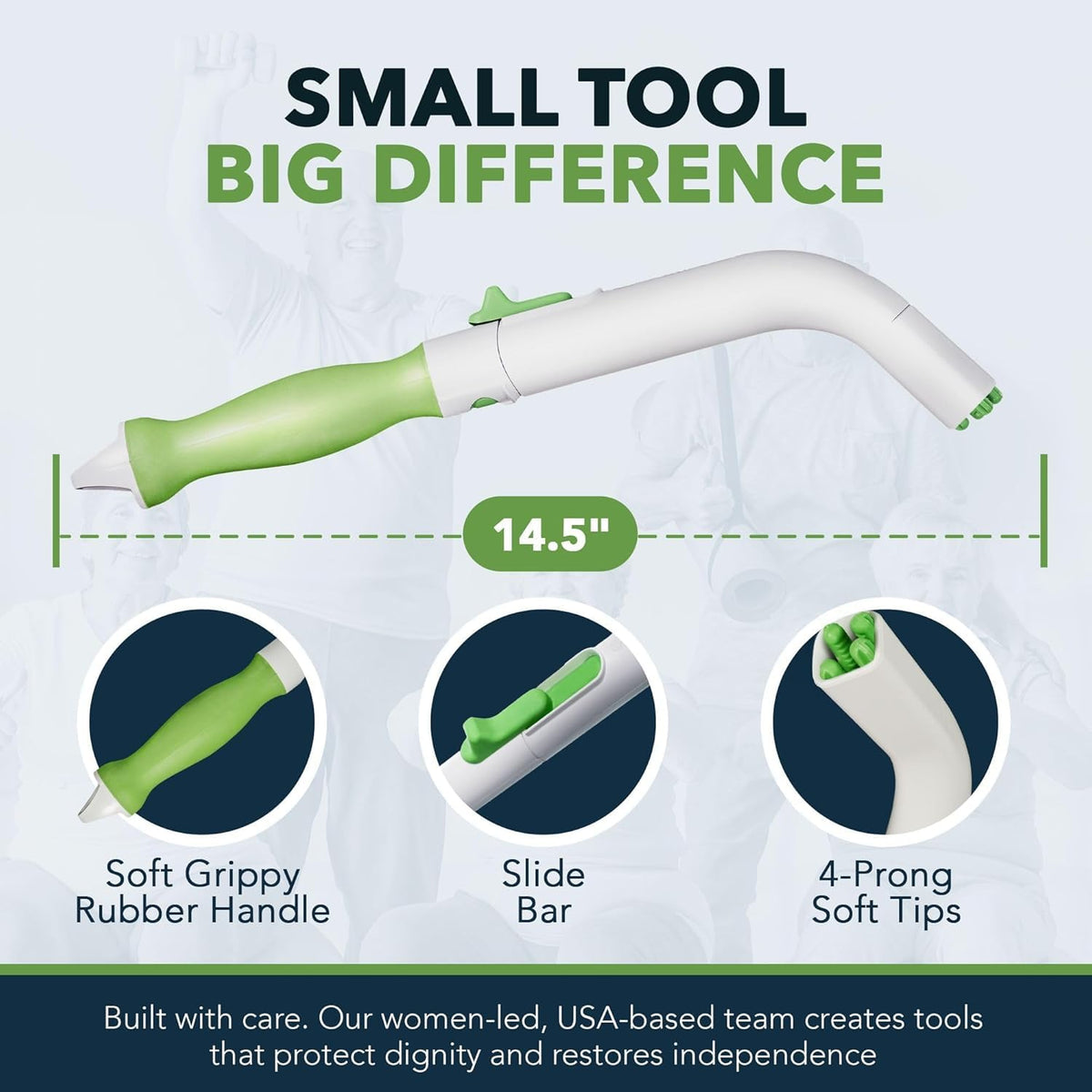 FreedomWand Compact Kit 14.5 Inches, Toilet Aid, Reacher tool for Seniors