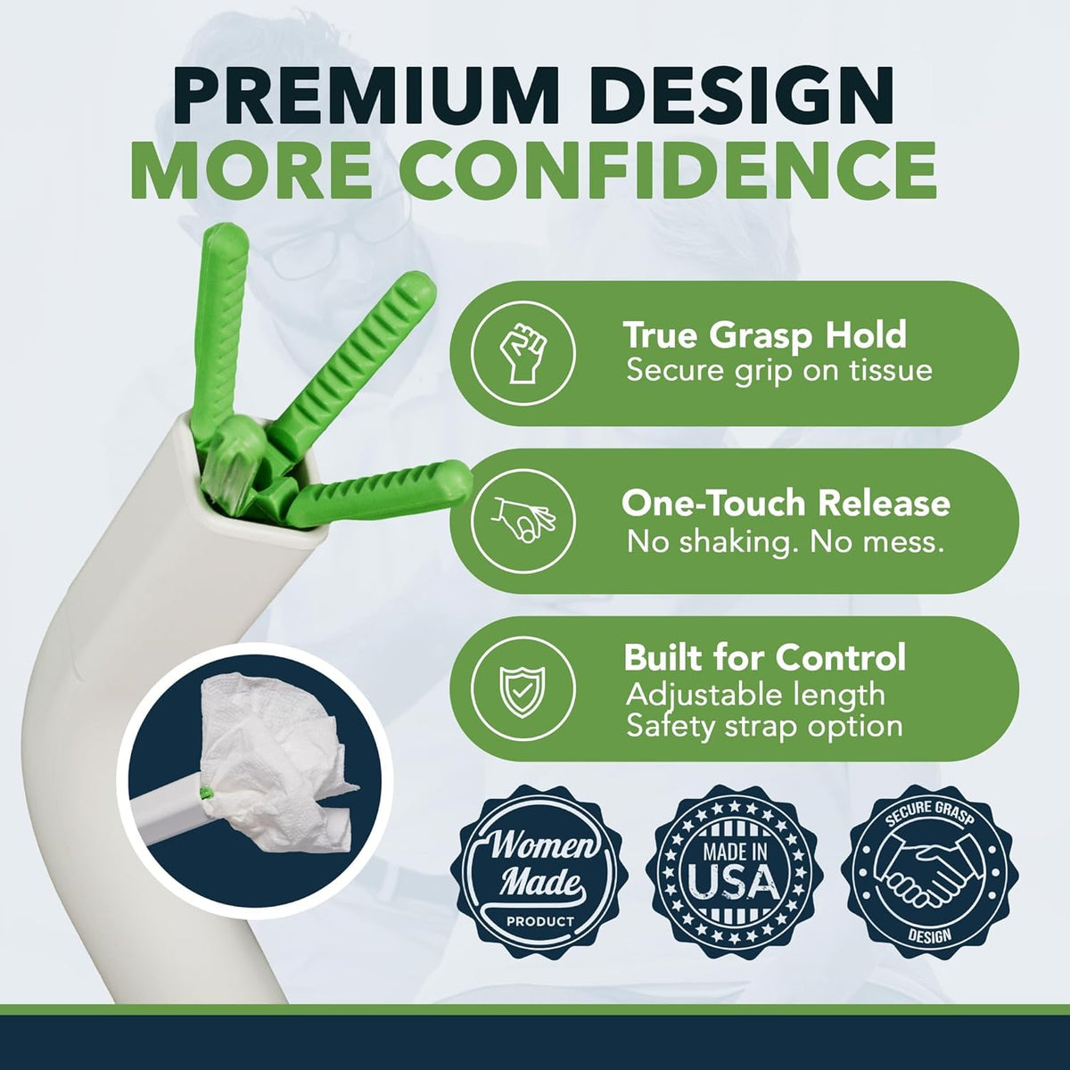 FreedomWand Compact Kit 14.5 Inches, Toilet Aid, Reacher tool for Seniors