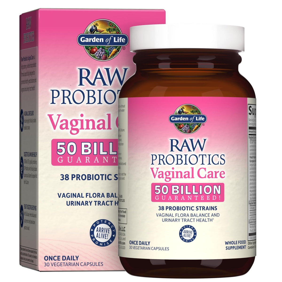 Garden of Life Raw Probiotics Vaginal Care, 50 Billion CFU, 1 Month Supply