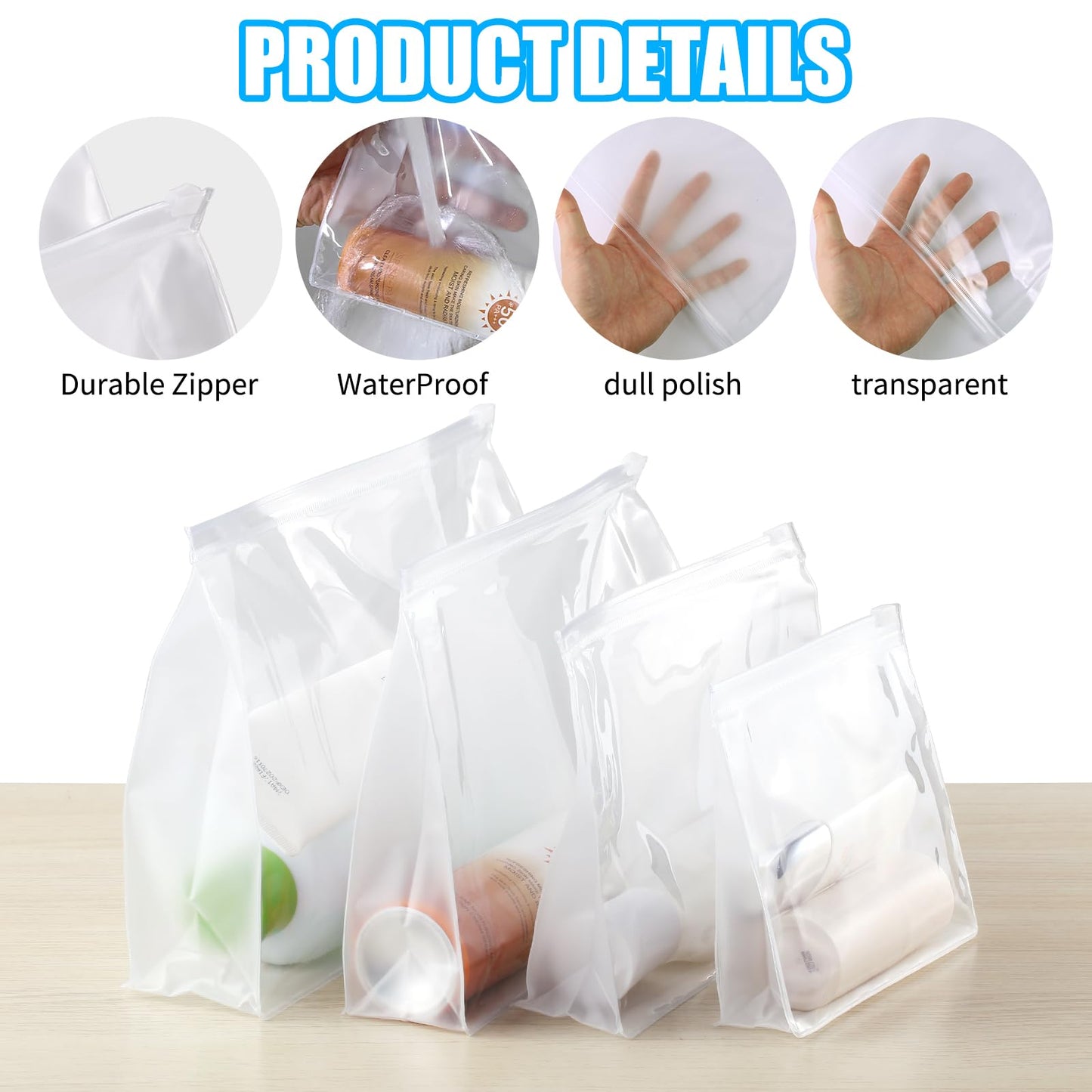 GAWBYET 50 PCS Mini Clear Makeup Bag,Small Clear Zipper Pouch Travel Bag for Toiletries Plastic Cosmetic Organizer Waterproof，for Swimsuit Bikini Travel Vacation(5.9 x 5.1 x 1.4 Inch)