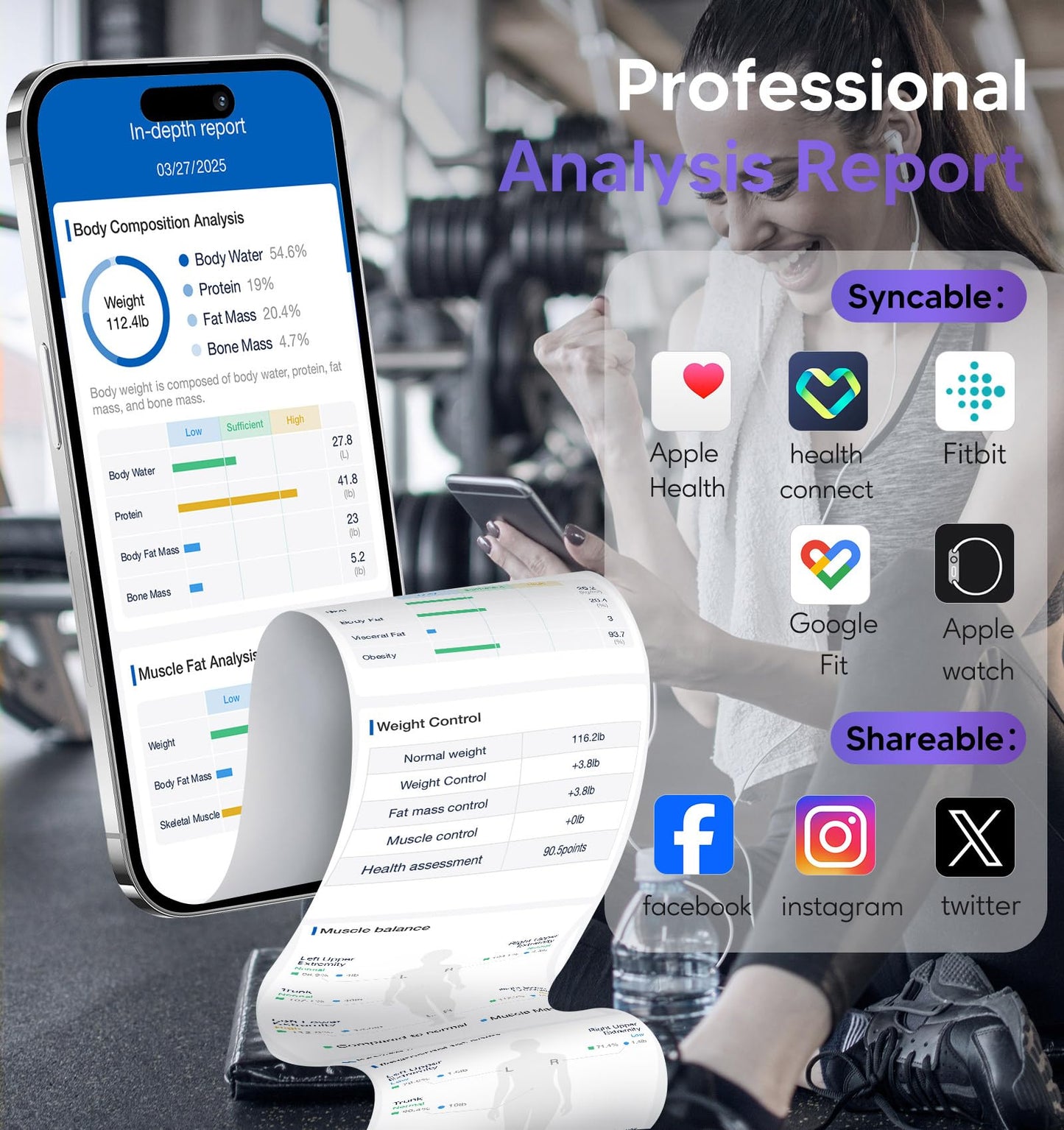 GE Smart Scale for Body Weight: Full Body Composition Analyzer, 50+ Metrics