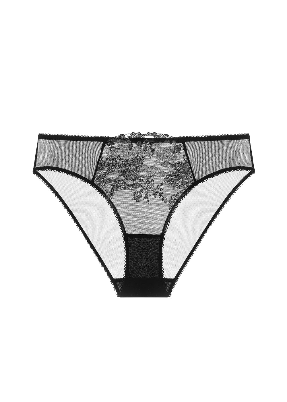 GEMMA Plus Black Lace Hipster Panties In Embroidery