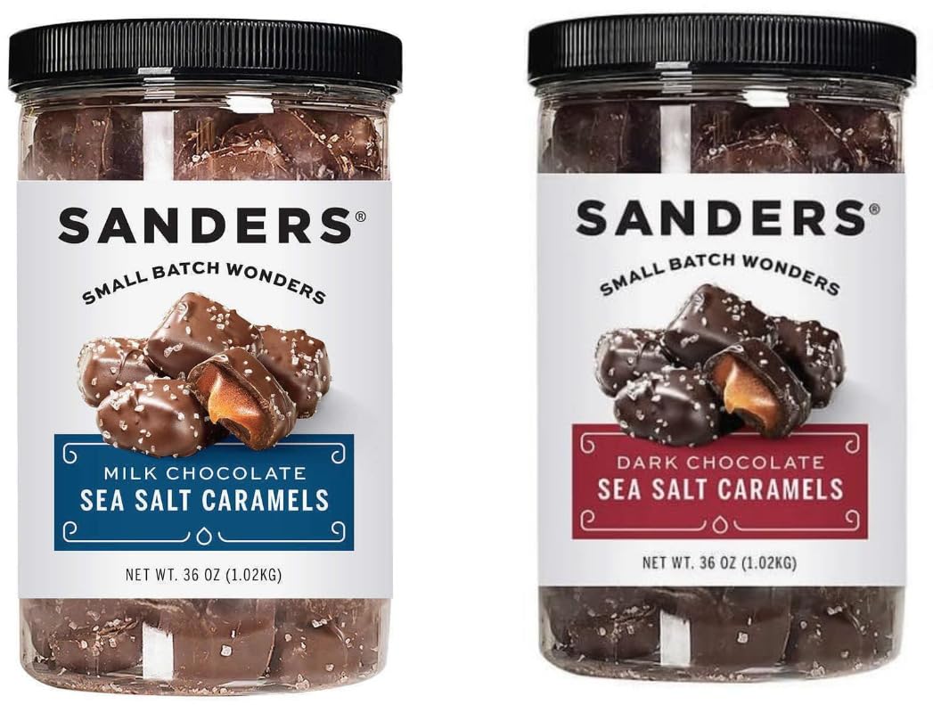 Generic Sanders Chocolate Variety 2-Pack – Dark & Milk Sea Salt Caramels, 36 oz