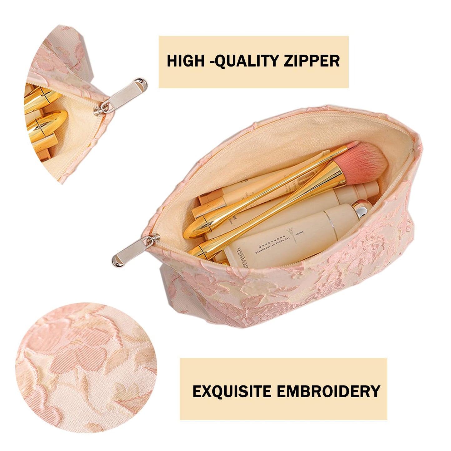 getgto 2 Pcs Makeup Bags, Large Cosmetic Bag Travel Toiletry Bag