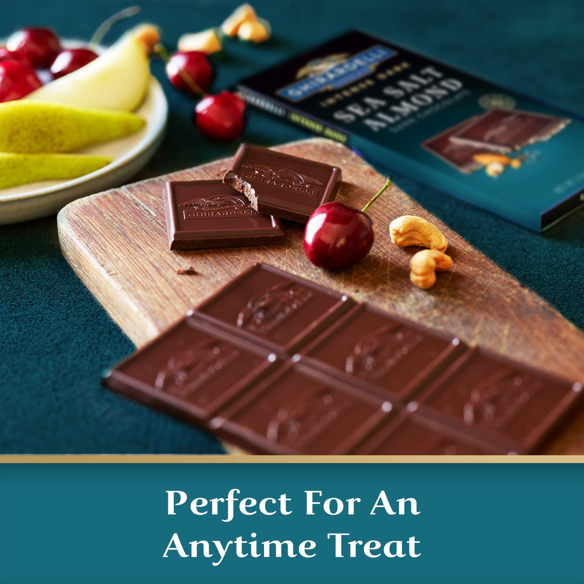 GHIRARDELLI Intense Dark Sea Salt Almond Chocolate Bar — 3.5 oz, Pack of 12