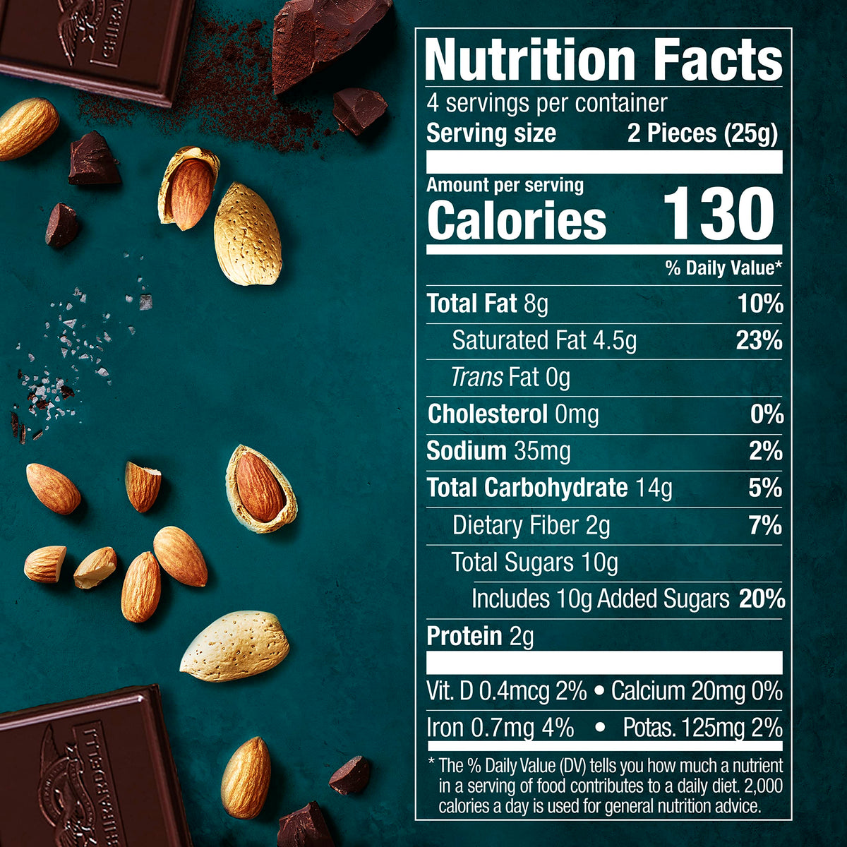GHIRARDELLI Intense Dark Sea Salt Almond Chocolate Bar — 3.5 oz, Pack of 12