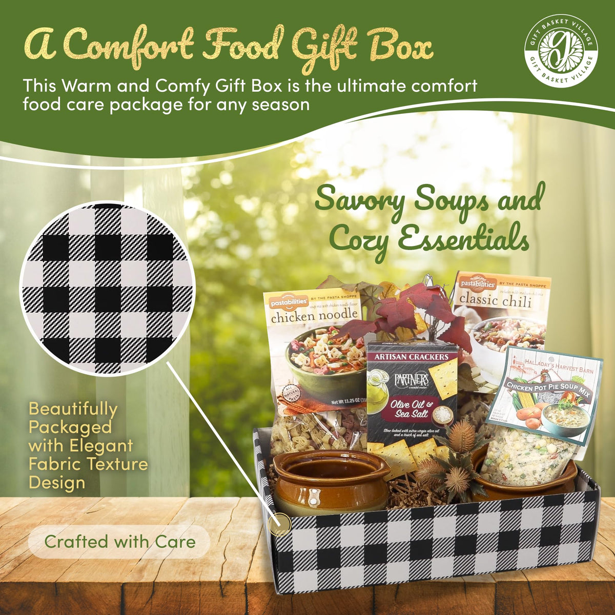 Gift Basket Village Soup Gift Basket – Dried Mixes, Crackers & Bowls – Medium
