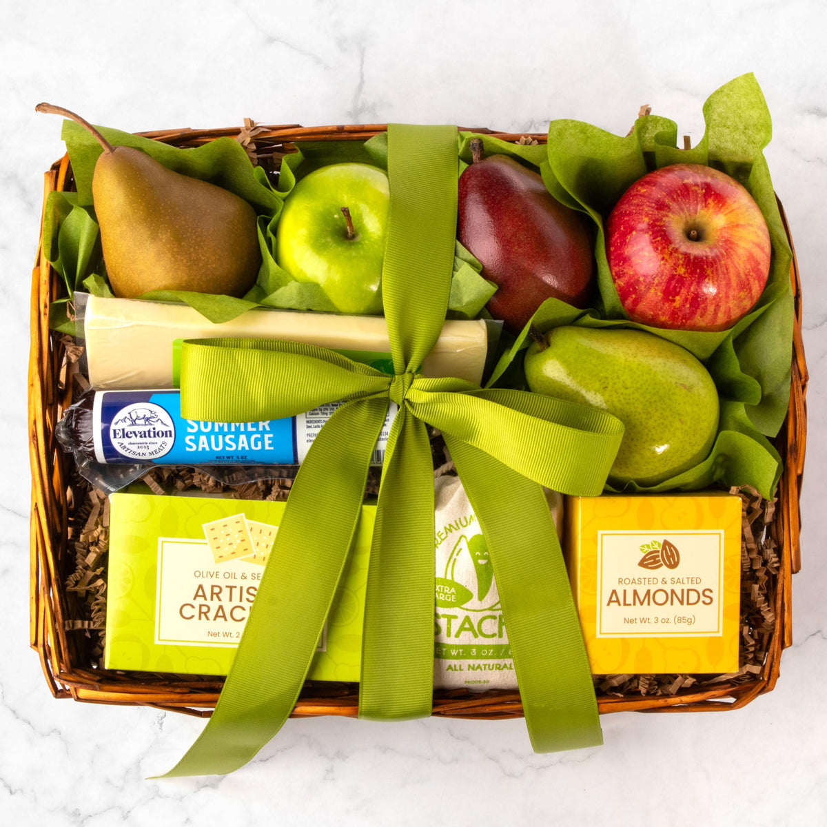 Fruitfully Cheese, Meat & Fresh Fruit Classic Gift Basket | A Gift Inside