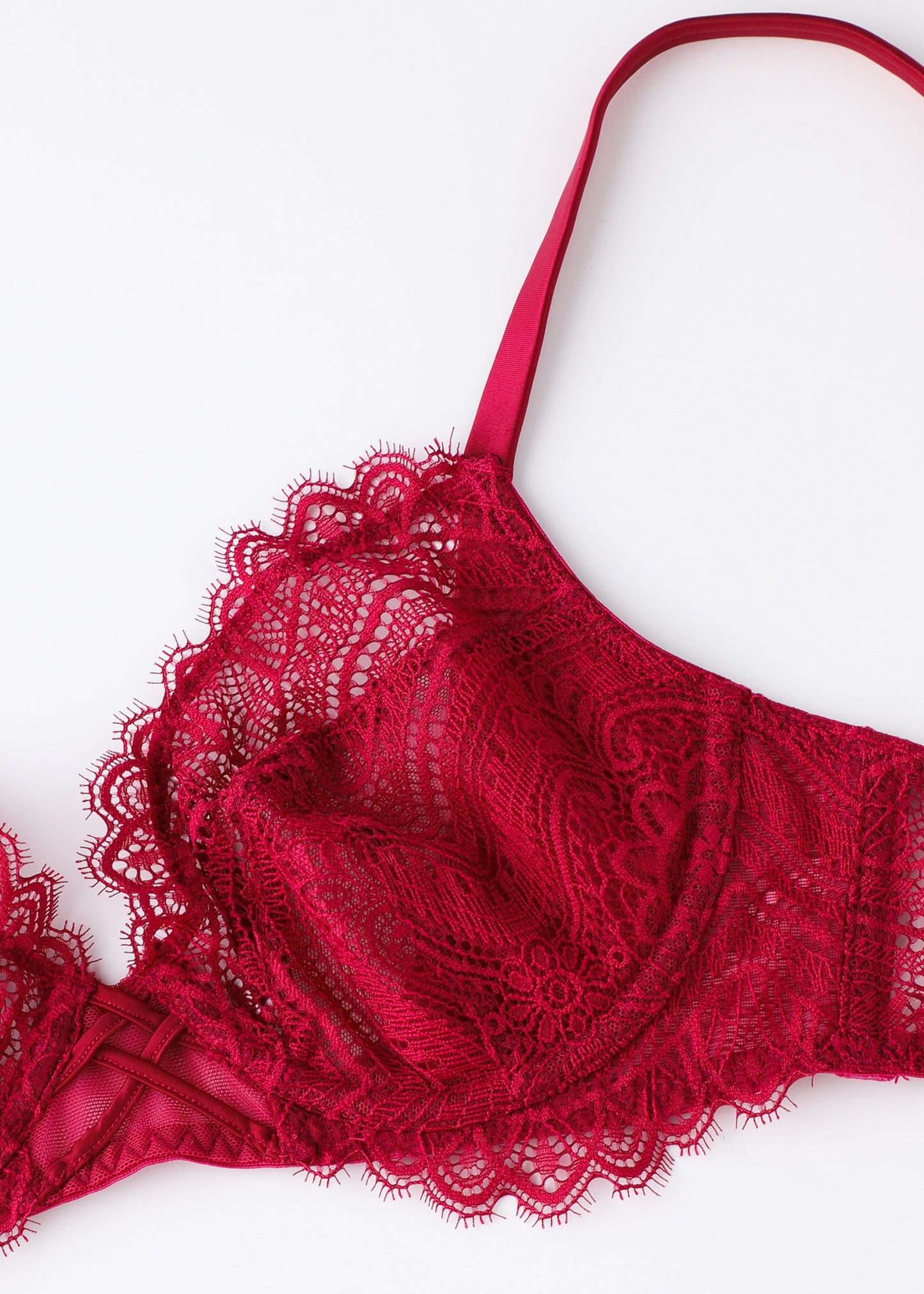 GLORIA Sexy Plum Lace Underwired Unlined Demi Bra