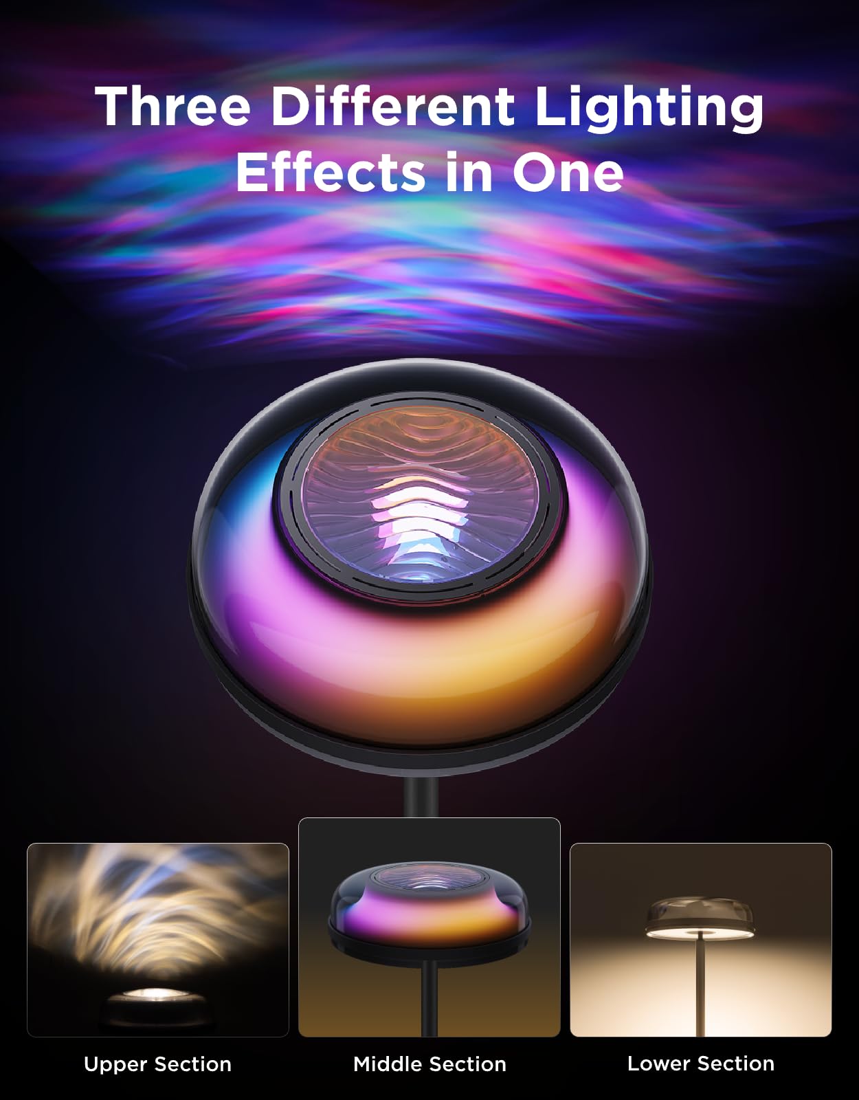 Govee Uplighter Floor Lamp for Living Room, RGBIC Ripple Projector