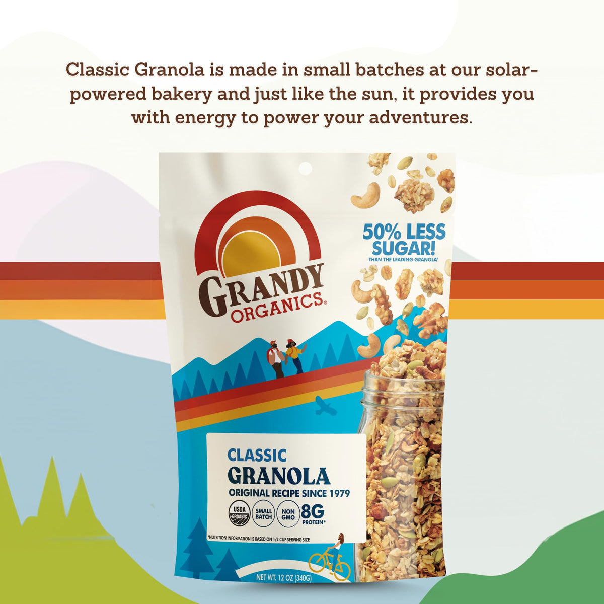 Grandy Organics Classic Granola – Organic, Low Sugar, 12oz Bulk (6 Bags)