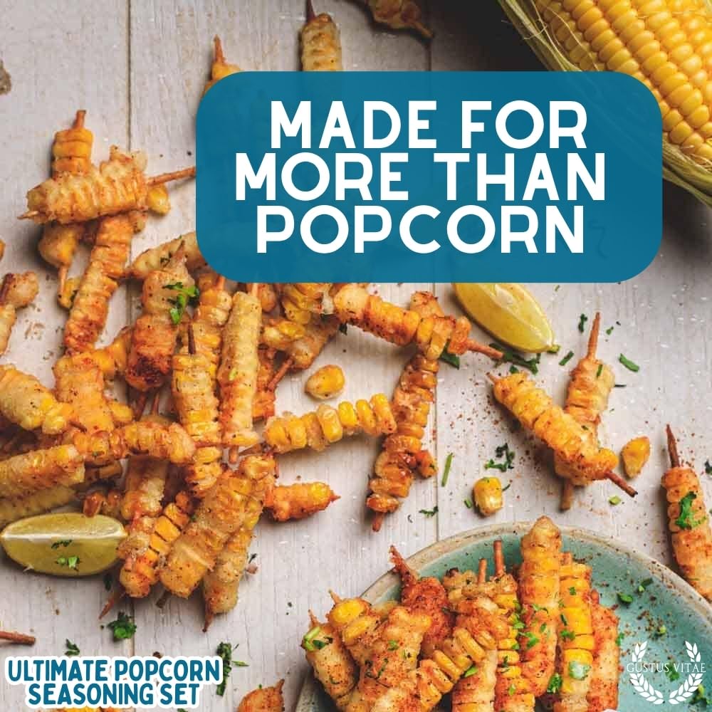 Gustus Vitae Ultimate Popcorn Seasoning Set - Six Gourmet All-Natural Blends | Hand Packed in USA
