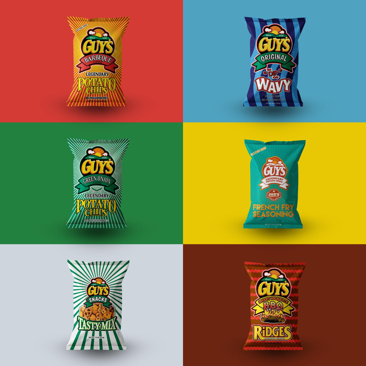 Guy's BBQ Potato Chips – Bold Smoky Flavor, Gluten-Free Snack Chips (1.5 oz bag, Pack of 24)