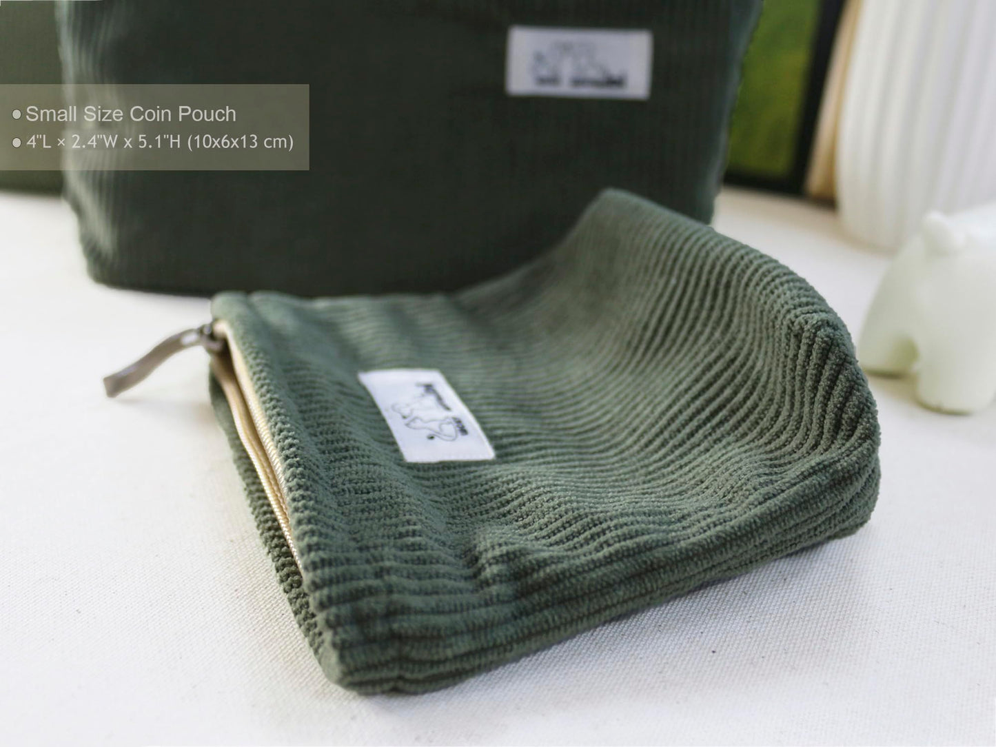 HAPPYHEIDI Large Makeup Bag Set 3 Travel Cosmetic Pouch, Dark Green