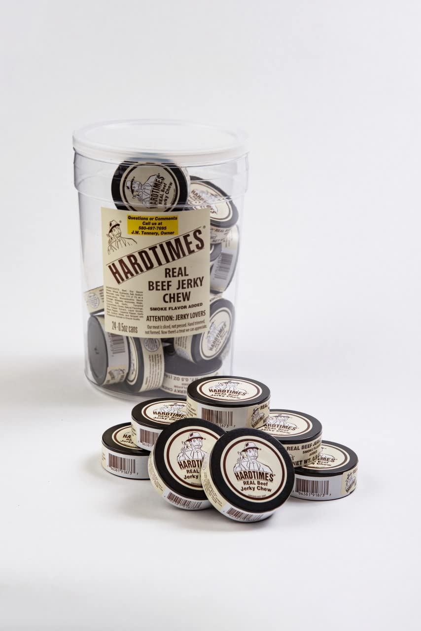 Hardtimes Handcrafted Beef Jerky Chew - Original Flavor (24 x 0.5 oz Cans)