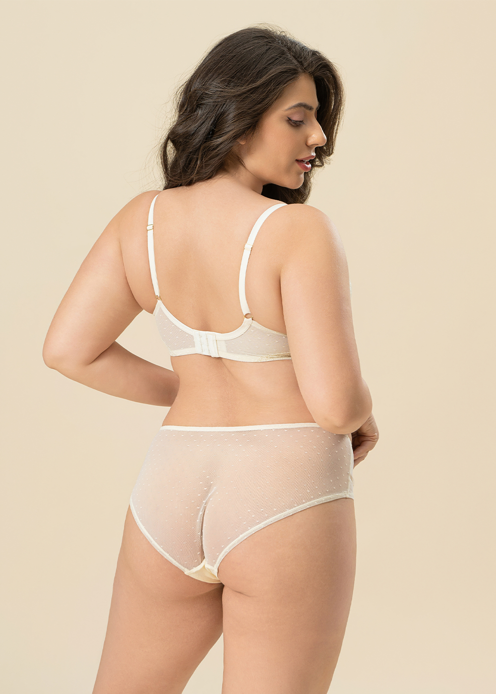 HARRIET Plus Nude Lace Boyshort Panties