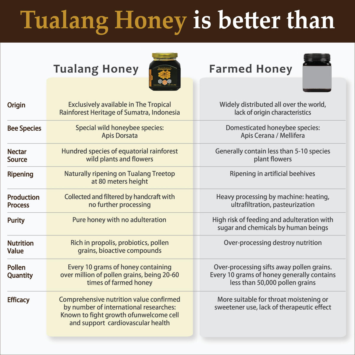 Health Harvest Tualang Black Honey 10oz – Raw, Unpasteurized, Unfiltered