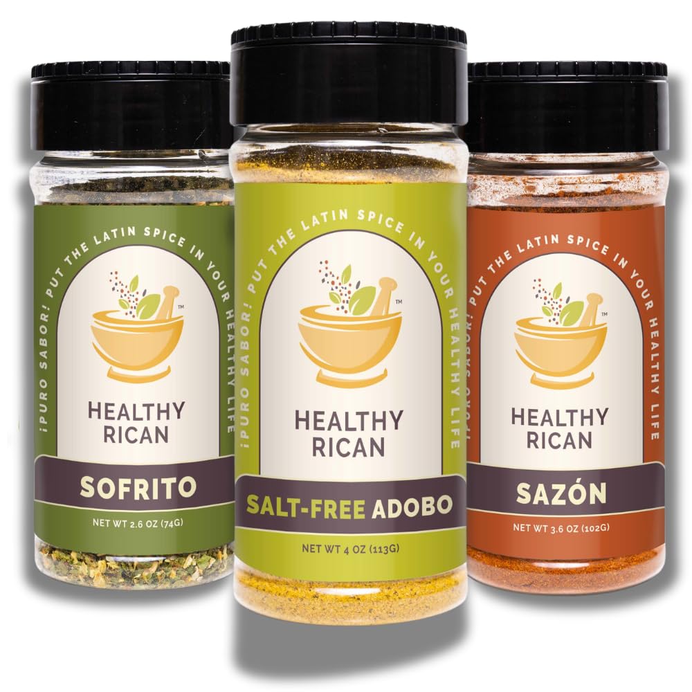Healthy Rican Salt-Free Adobo, Sazon & Sofrito Bundle – Non-GMO, Gluten-Free