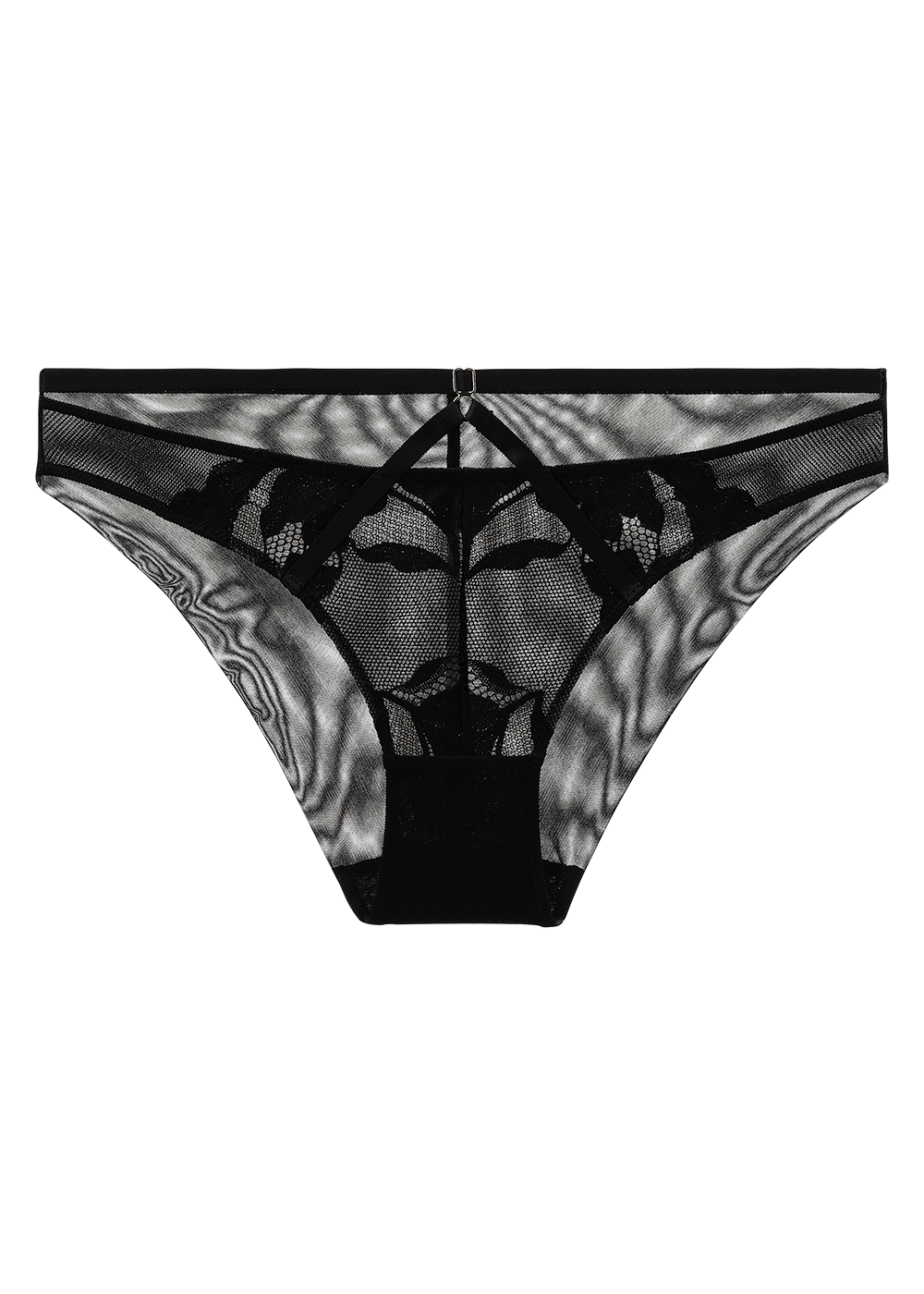 HEBE Plus Sexy Black Lace Brief Panties