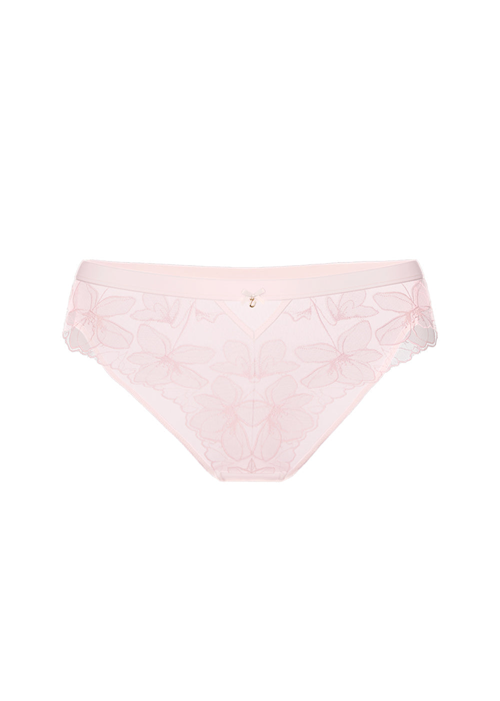HELGA Pink Floral Embroidery Lace Brief Panties