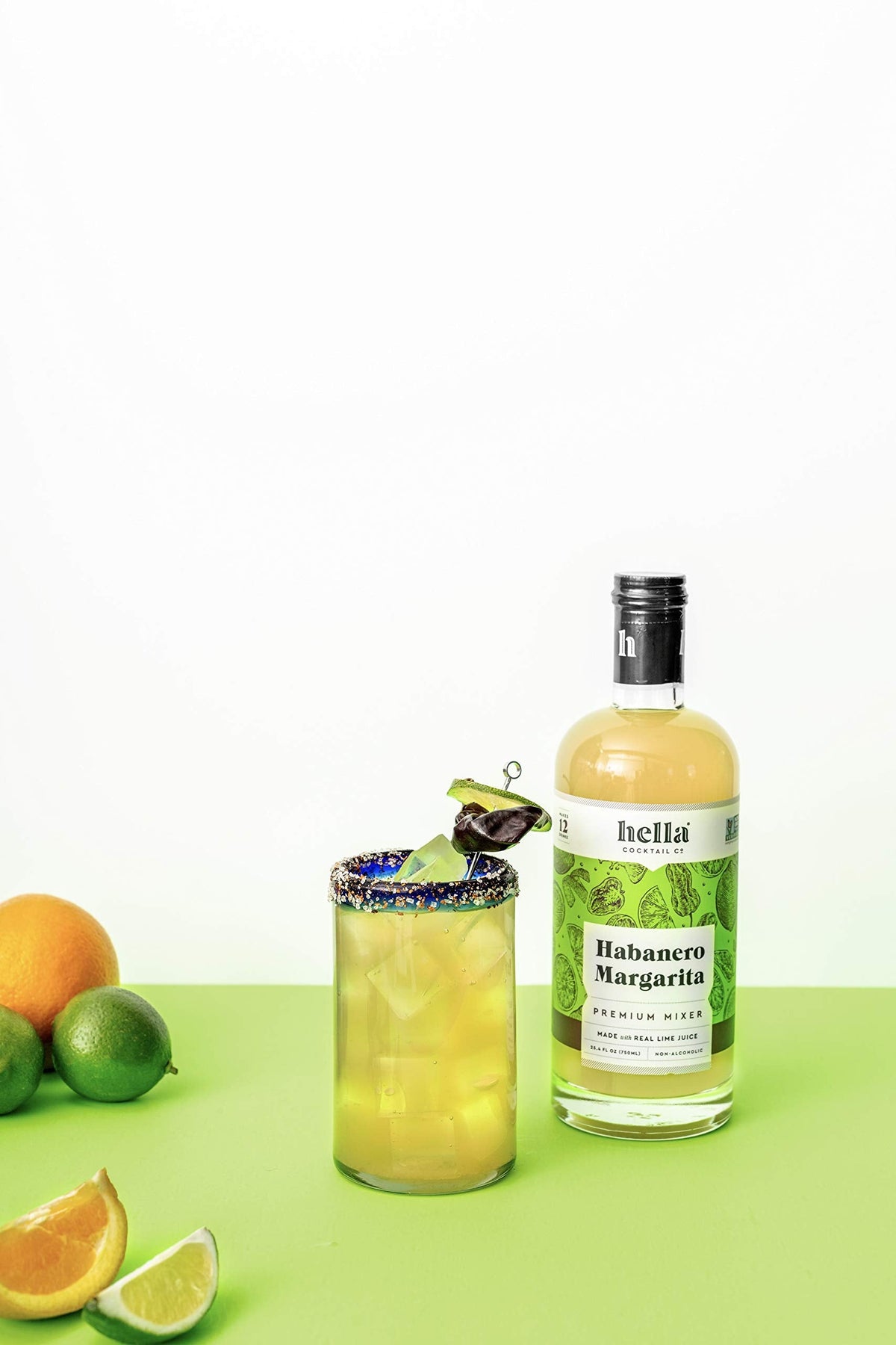 Hella Cocktail Co. Premium Habanero Margarita Mixer | Real Lime Juice & Habanero Pepper