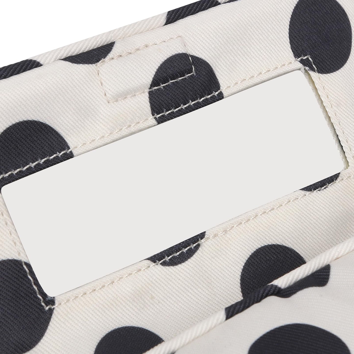 Hibilog Women’s Cute Nylon Makeup Bag with Built-in Mirror, Protable Lightweight Cosmetic Bag, Trendy Toiletry Bag for Travel (White Polka)
